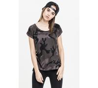 Urban Classics – Camiseta mujer Camo Back Shaped – Multicolor (Olive Camo) – Talla S