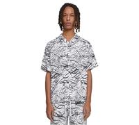 Urban Classics Camisa de Hombre Viscose AOP Resort Camisa Casual Hombres con Estampado Floral Whitescribble 3XL, Whitescribble, XXXL