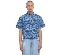 Urban Classics Camisa de Manga Corta para Hombre con Estampado de Camuflaje, Bluelasercamo, L