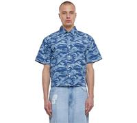 Urban Classics Camisa de Manga Corta para Hombre con Estampado de Camuflaje, Bluelasercamo, L