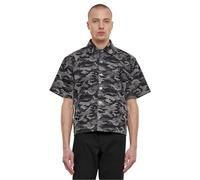 Urban Classics Camisa de Manga Corta para Hombre con Estampado de Camuflaje, Camuflaje láser Negro, XXL