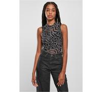 Urban Classics Camisa de mujer sin mangas Cuerpo de malla Asfalto/Negro 4XL