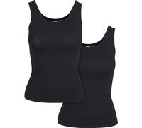 Urban Classics Camisa Femenina Señoras 2-Pack Basic Stretch Top Negro XS