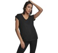 Urban Classics Camisa Mujer Camiseta Cuello V Redondo Hombros Largos Negro S