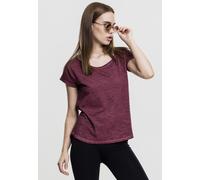 Urban Classics Camisa Mujer Señoras Long Espalda Tee Teñido Burgundy M