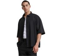 Urban Classics Camisa para Hombre Boxy Cotton Linen Shirt Black M, Negro, M