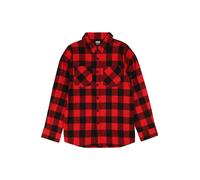 Urban Classics Camisa de franela a cuadros Negro/Rojo 134-140 cm para niños