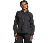 Urban Classics Camisa Vaquera para Mujer, Camisa Vaquera elástica para Mujer, Corte Holgado, Tallas XS-5XL, Negro Lavado, XXXL