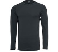 Urban Classics Fitted Stretch L/S tee Camiseta de Manga Larga, Negro, L para Hombre