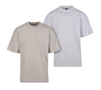 Urban Classics Camiseta Alta 2-Pack Para Hombre De Algodón Jersey Cuello Redondo