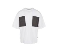 Urban Classics Big Double Pocket tee Camiseta, White/Asphalt, L para Hombre