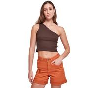 Urban Classics Tb2609-ladies Cropped Asymmetric Top Camisa Cami, marrón, XS Mujeres