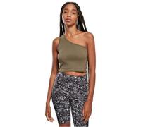 Urban Classics Camiseta asimétrica para mujer, Camiseta Mujer, Marrón (Caqui Brown), L
