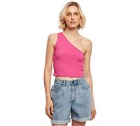 Urban Classics Camiseta asimétrica para mujer, Camiseta Mujer, Rosa (Pink), M