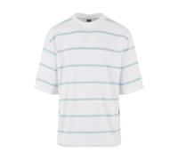 Urban Classics Camiseta de Manga Ancha Moderna a Rayas, Blanco/Azul océano, S Hombres