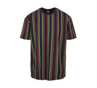 Urban Classics Camiseta Oversize retro estampada a rayas Midnightnavy/Burnedred XL Hombre