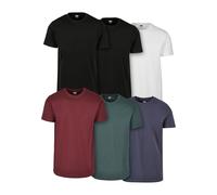 Urban Classics Camiseta Básica 6-Pack Hombre Costura Figura 100% Algodón Cuello