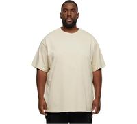 URBAN CLASSICS Camiseta básica de manga corta, cuello redondo normal, de algodón grueso, largo normal, oversized, de hombre, moderna, color beige, talla 5XL