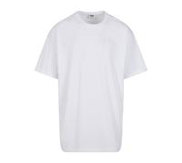 URBAN CLASSICS Camiseta básica de manga corta, cuello redondo normal, de algodón grueso, largo normal, oversized, de hombre, moderna, color blanco, talla L