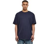 URBAN CLASSICS Camiseta básica de manga corta, cuello redondo normal, de algodón grueso, largo normal, oversized, de hombre, moderna, color midnightnavy, talla S