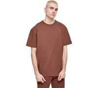 URBAN CLASSICS Camiseta básica de manga corta, cuello redondo normal, de algodón grueso, largo normal, oversized, de hombre, moderna, color bark, talla XL