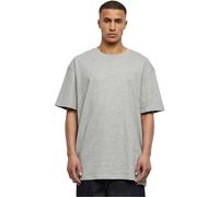 URBAN CLASSICS Camiseta básica de manga corta, cuello redondo normal, de algodón grueso, largo normal, oversized, de hombre, moderna, color gris, talla S
