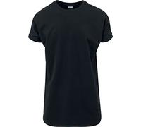 URBAN CLASSICS Camiseta básica de manga corta holgada, cuello redondo, de algodón, extra larga, con doblez en las mangas, de hombre, moderna, en distintos colores, tallas S - 5XL
