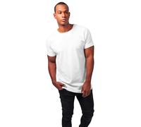 URBAN CLASSICS Camiseta básica de manga corta holgada, cuello redondo, de algodón, extra larga, con doblez en las mangas, de hombre, moderna, color blanco , talla L