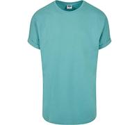 URBAN CLASSICS Camiseta básica de manga corta holgada, cuello redondo, de algodón, extra larga, con doblez en las mangas, de hombre, moderna, en distintos colores, tallas S - 5XL