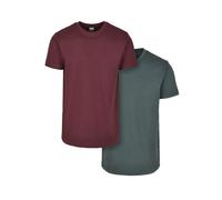 Urban Classics Basic Tee 2-Pack Camiseta para Hombre, Multicolor (Khaki/Redwine), S