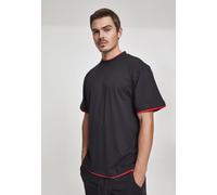 Urban Classics Camiseta para hombre Contrast Tall Tee Multicolor (negro/rojo) M