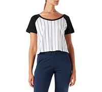 Urban Classics Tb1507-ladies Cropped Baseball tee Camiseta, Multicolor (White/Black 224), S Mujeres