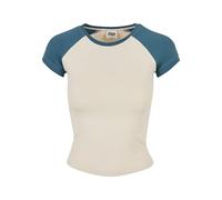Urban Classics Camiseta de béisbol Retro para mujer – Arena Blanca/Jasper – XS