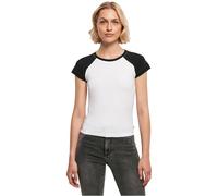 Urban Classics Camiseta de béisbol Retro para Mujer, Negro/Blanco, XS
