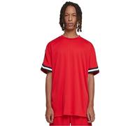 Urban Classics Camiseta de Malla de Rayas de Gran tamaño, Cityred, XXL para Hombre