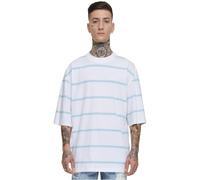 Urban Classics Camiseta de Manga Ancha Moderna a Rayas, Blanco/Azul océano, M Hombres