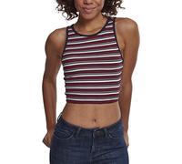 Urban Classics Camiseta de Manga Corta para Mujer, Multicolor White/Navy/Fire Red 01244, L