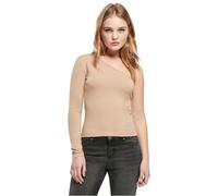 Urban Classics Camiseta de Manga Larga asimétrica para Mujer, Beige, L