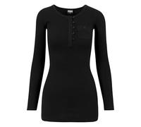 URBAN CLASSICS - Camiseta de Manga Larga para Mujeres, Camiseta para Mujeres con Botones, Mangas Plegables