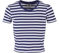 Urban Classics Camiseta para Mujer de Manga Corta de Rayas Blancas/Azul Oscuro, Talla XXL, Blanco/Azul Oscuro, XXL