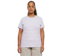 Urban Classics Camiseta de Rayas Regulares para Mujer, Blanco/Dustylilac, XXL