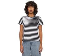 Urban Classics Camiseta de Rayas Regulares para Mujer, Negro/Blanco, XXL
