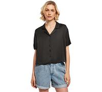Urban Classics Ladies Viscose Satin Resort Shirt Black Talla: XS | Outlet | Mujer | Negro