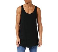 Urban Classics Camiseta de Tirantes Largo con Bordes Abiertos Hombre Top Tirante Ancho Negro L