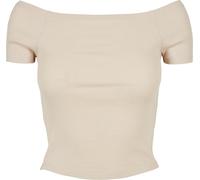 URBAN CLASSICS Camiseta de mujer, manga corta con hombros descubiertos, top corto algodón XS–5XL