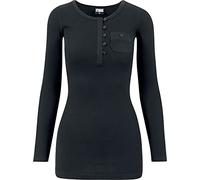 Urban Classics Camiseta Larga Acanalada con Bolsillo Mujer Camiseta Manga Larga Negro M