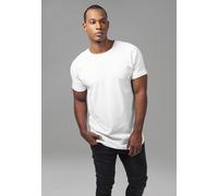 URBAN CLASSICS Camiseta básica de manga corta holgada, cuello redondo, de algodón, extra larga, con doblez en las mangas, de hombre, moderna, color blanco , talla M