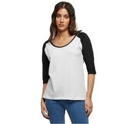 URBAN CLASSICS Camiseta Moderna de Mujer Raglan de Mangas a Tres Cuartos, Algodón, Cuello de Corte Ancho, En Distintos Colores y Tallas XS - 5XL