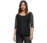Urban Classics De Mujer, 3/4 Contrast Raglan, Camiseta Negro/carbon, S