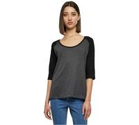 URBAN CLASSICS Camiseta Moderna de Mujer Raglan de Mangas a Tres Cuartos, Algodón, Cuello de Corte Ancho, En Distintos Colores y Tallas XS - 5XL